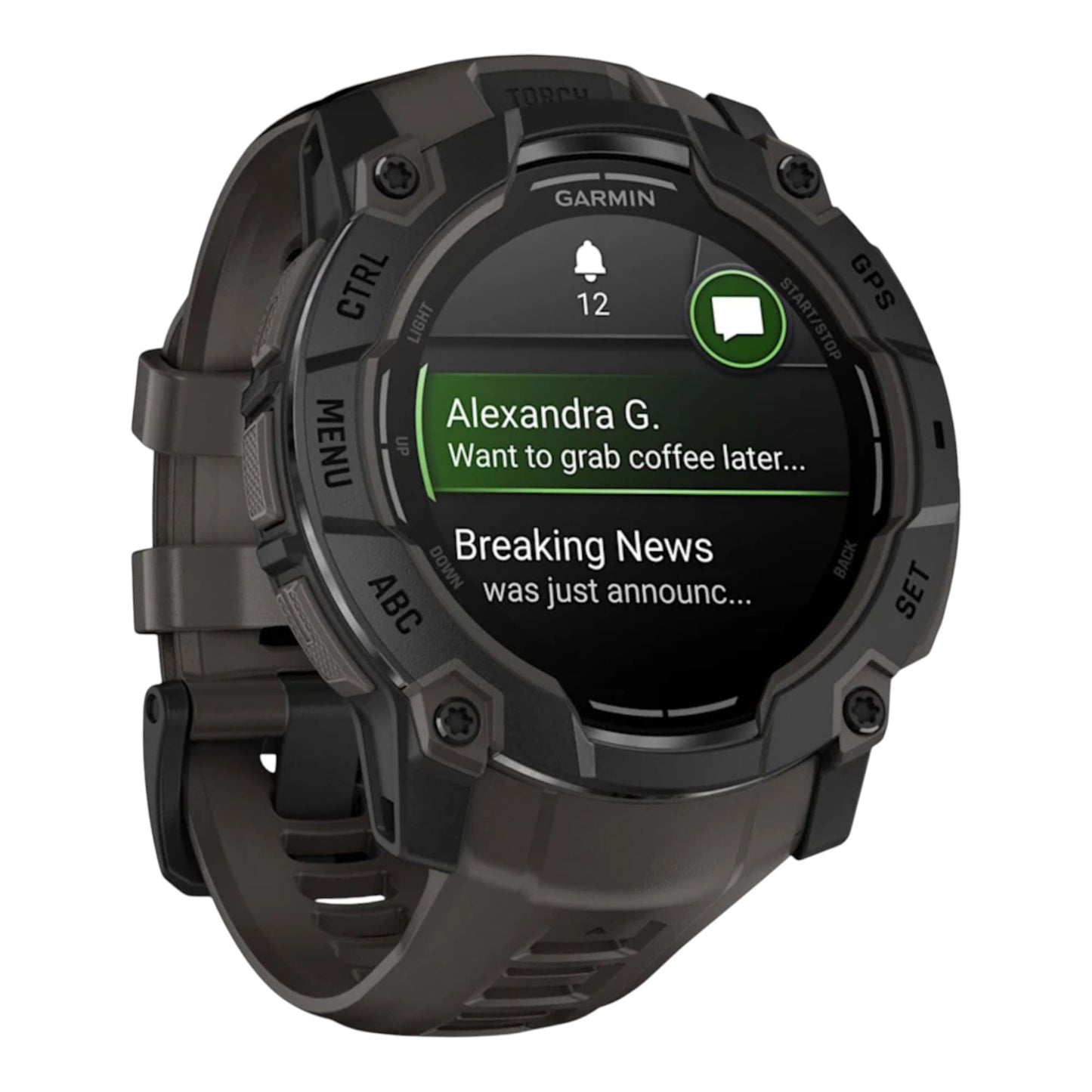 GARMIN - Instinct® 3 – 50 mm - AMOLED  Noir avec bracelet gris charbon - 010-03020-00