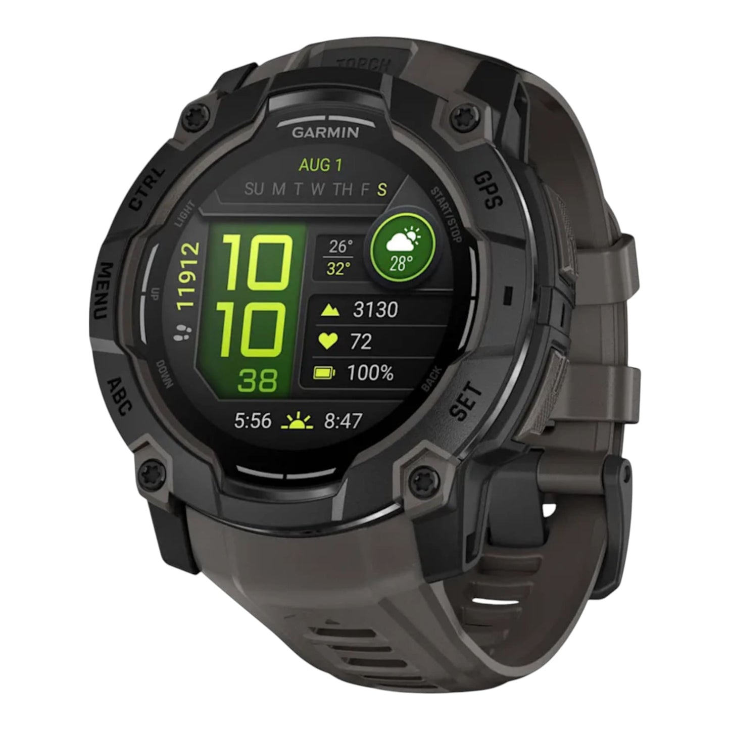 GARMIN - Instinct® 3 – 50 mm - AMOLED  Noir avec bracelet gris charbon - 010-03020-00